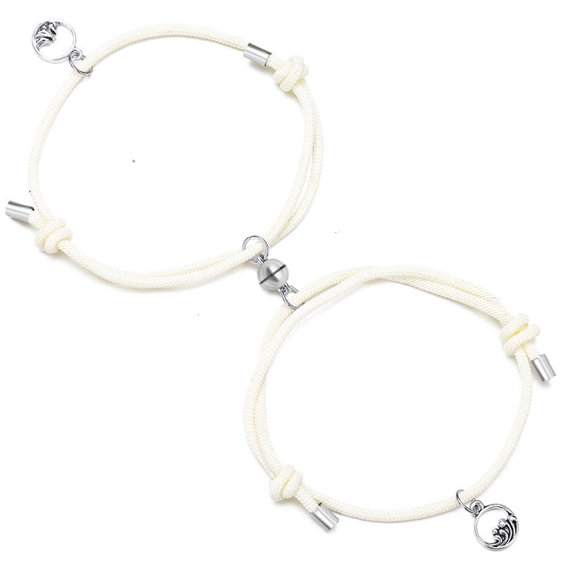 Rvs Magnetische Vriendschap Liefhebbers Koppels Armbanden Aantrekkelijke Liefde Touw Armband Mannen Vrouwen Sieraden