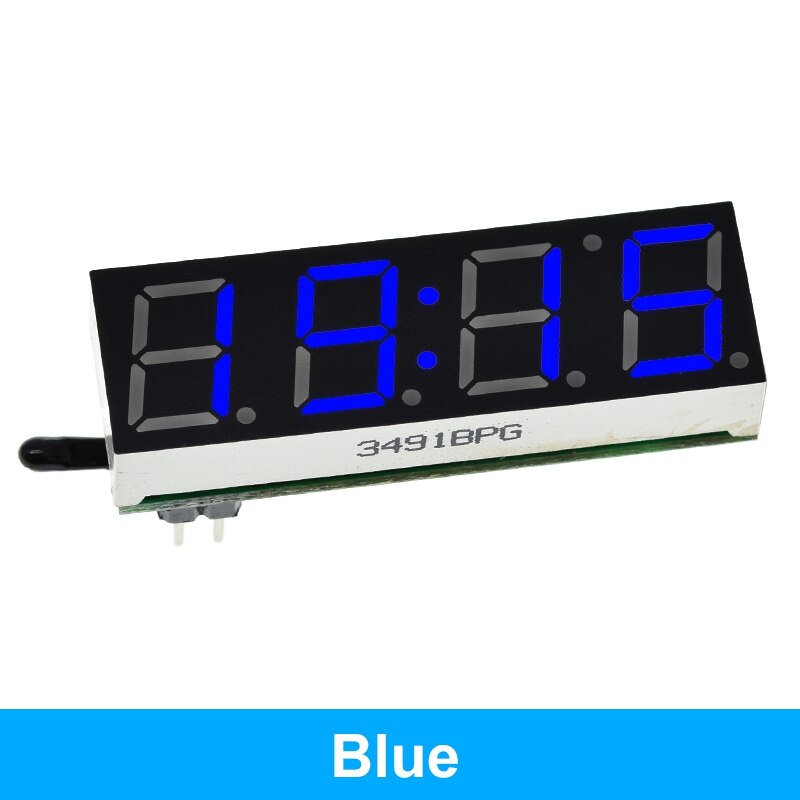 Horloge numérique LED 3 en 1 RX8025T, Module de tension et de température, bricolage horloge/thermomètre/voltmètre DC 5-30V pour Arduino: Bleu