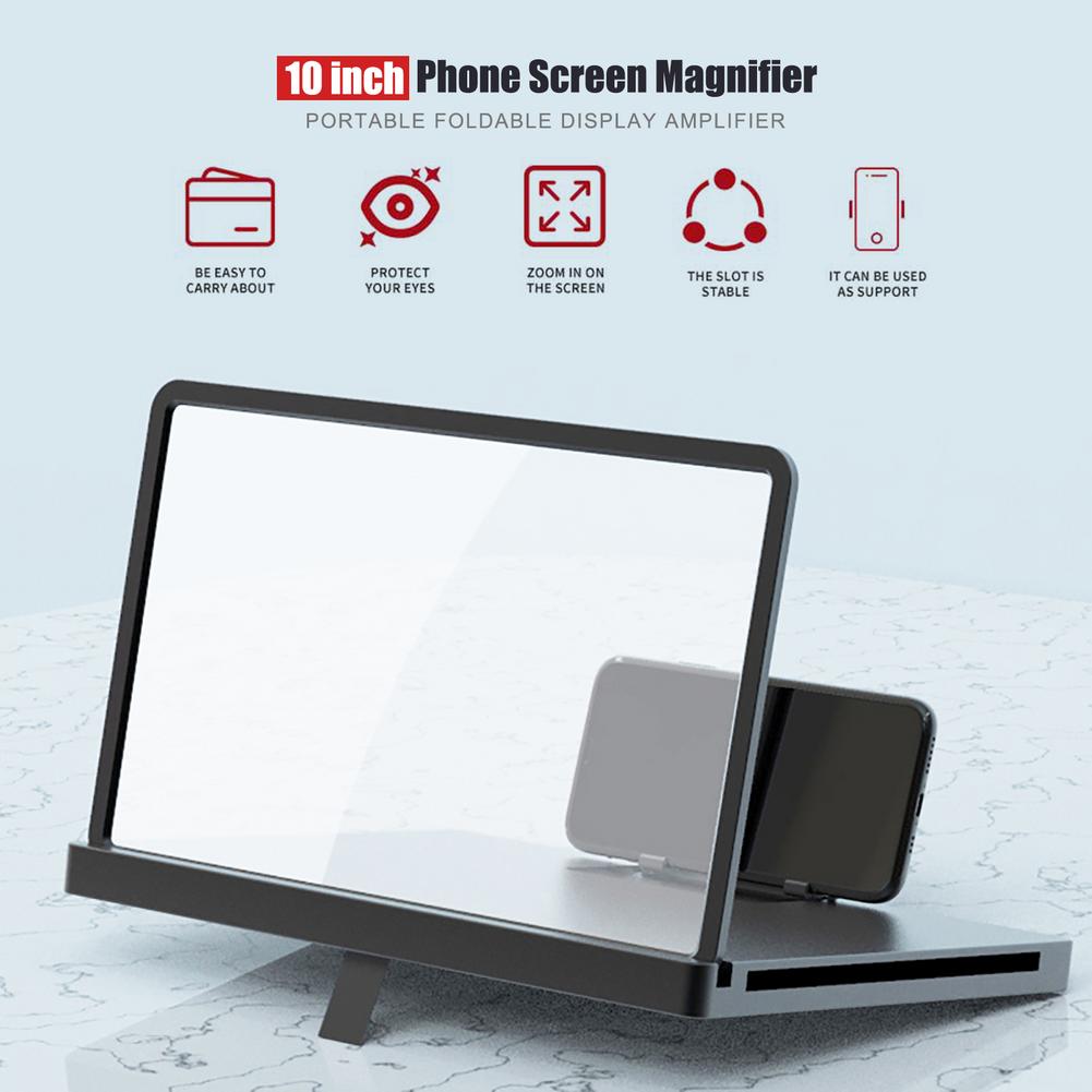 10Inch 3D Screen Magnifier Mobiele Telefoon Video Versterker Voor Mobiele Hd Smart Telefoons Screen Vergroter Projector Film Gaming Amplifie