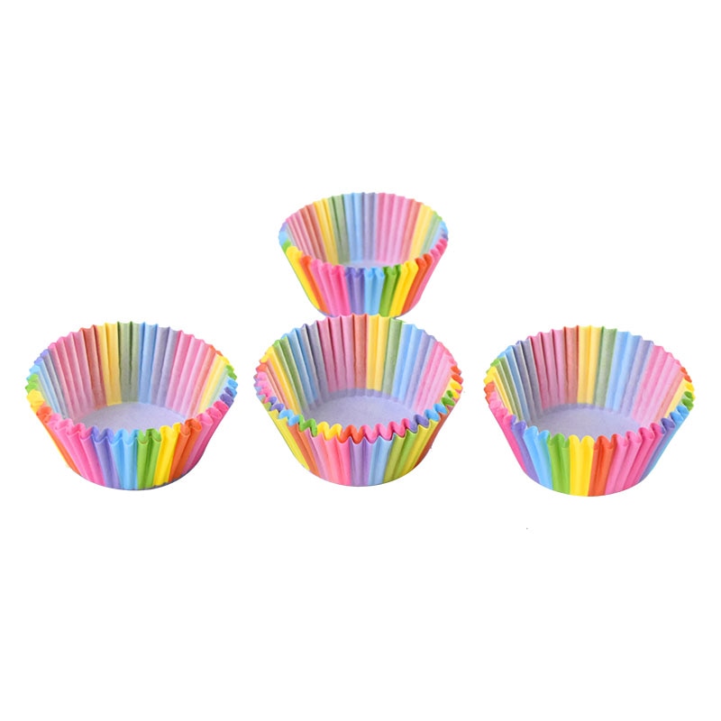 Emballage de gâteaux en papier, 100 pièces, tasses à Muffin, fête, bricolage, cuisine, lieu de cuisson, moule Cupcake, Dessert, boîte étanche à l&#39;huile de 7cm