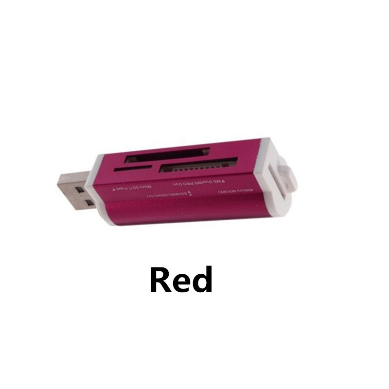 Aluminum Alloy All in One Memory Card Reader for PC Computer External Storage USB 2.0 Card Reader for TF SD MMC MS M2 Card Slot