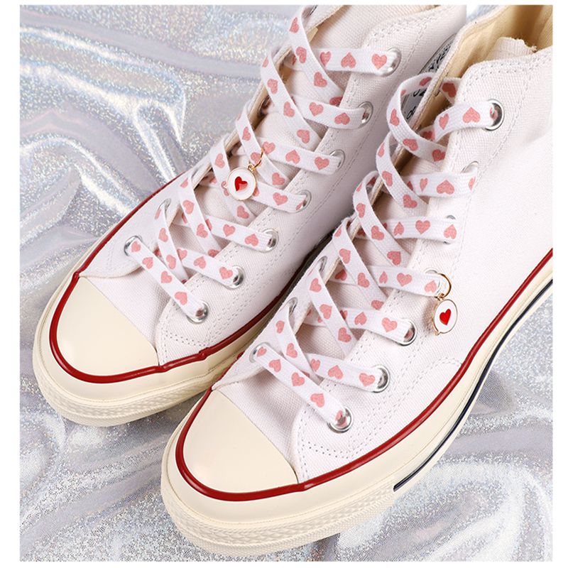 Nuevos cordones planos de corazón de amor para zapatillas de deporte para hombre y mujer adecuados para AJ/AF1 cordones de lona altos cordones deportivos para zapatos