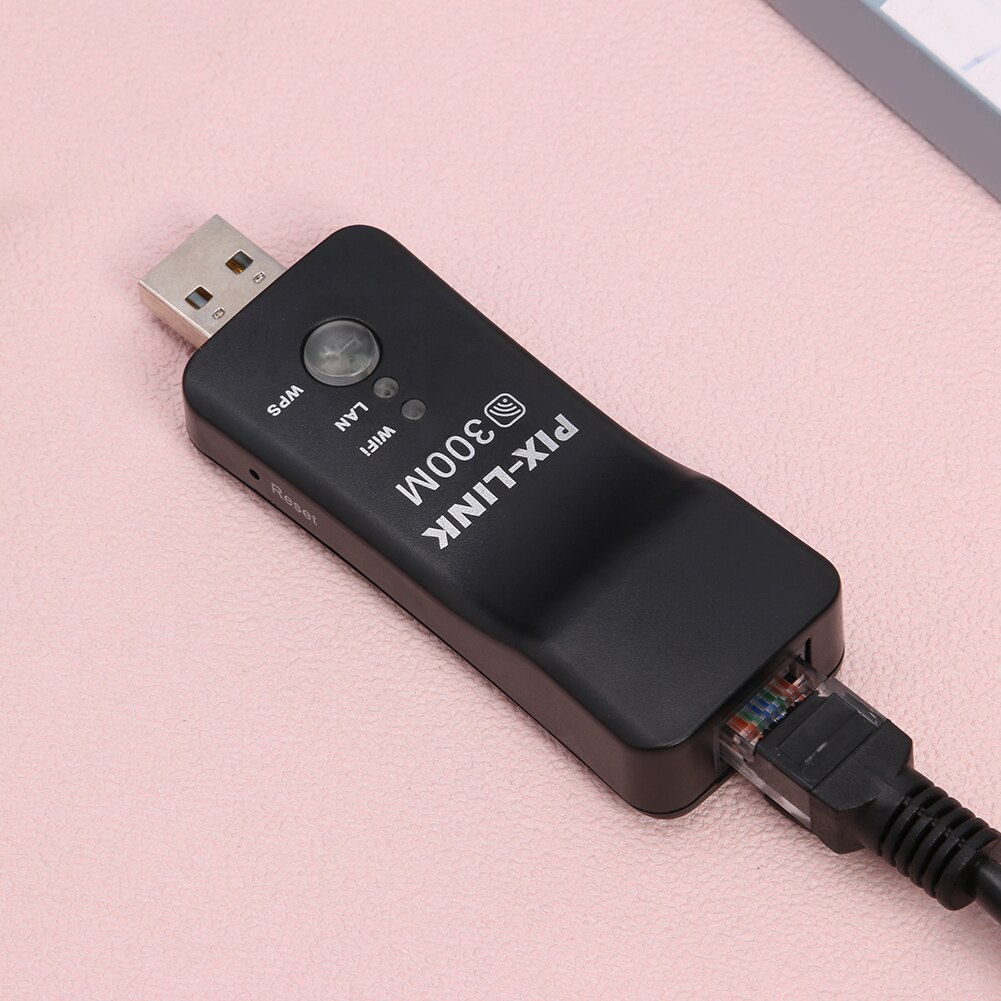 USB TV WiFi Dongle Adapter 300Mbps Universal Wireless Receiver RJ45 WPS