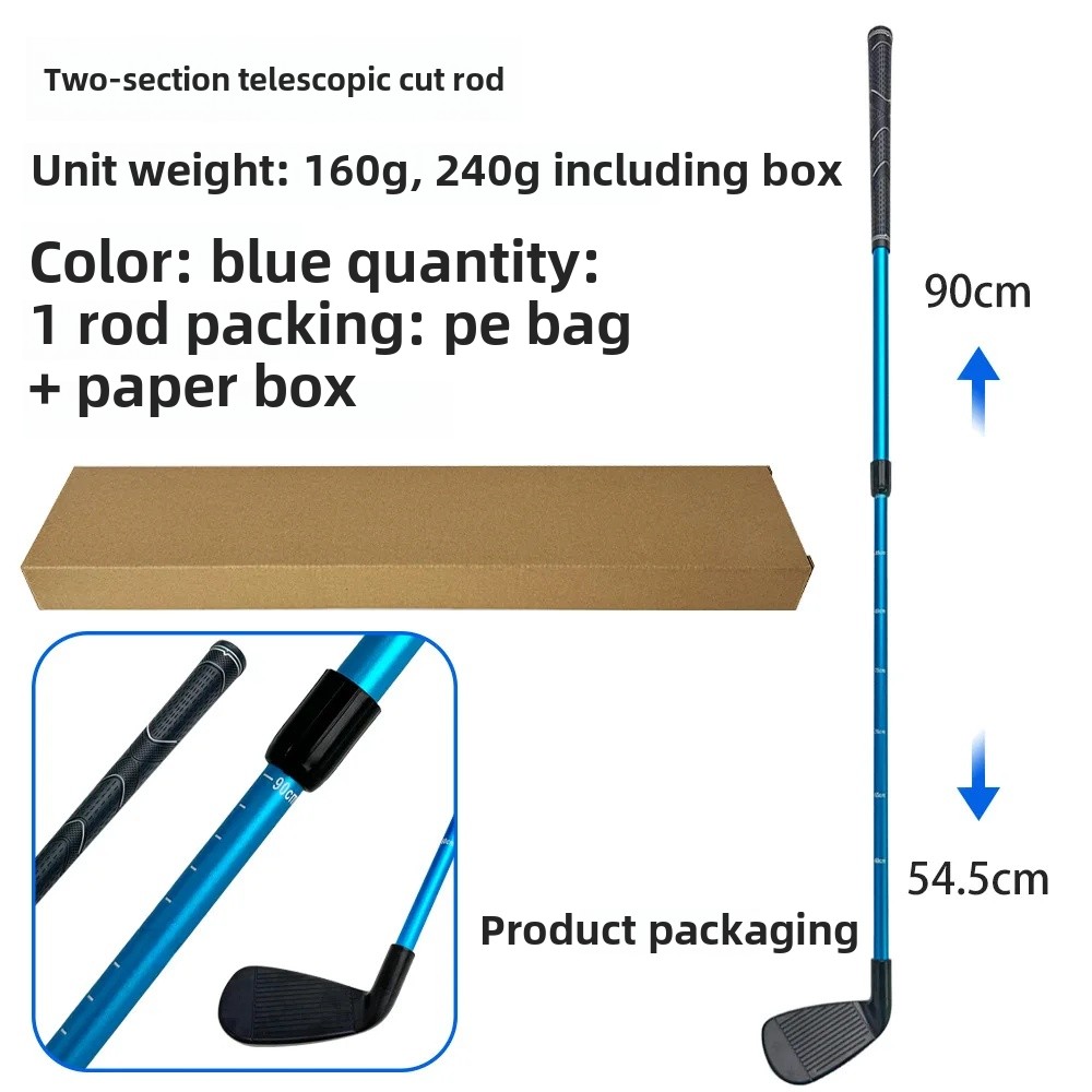 Outdoor Golf Club Three-Node Extendable Practice Club Indoor Golf Ball Club High Durable Golf Club Made In China: black