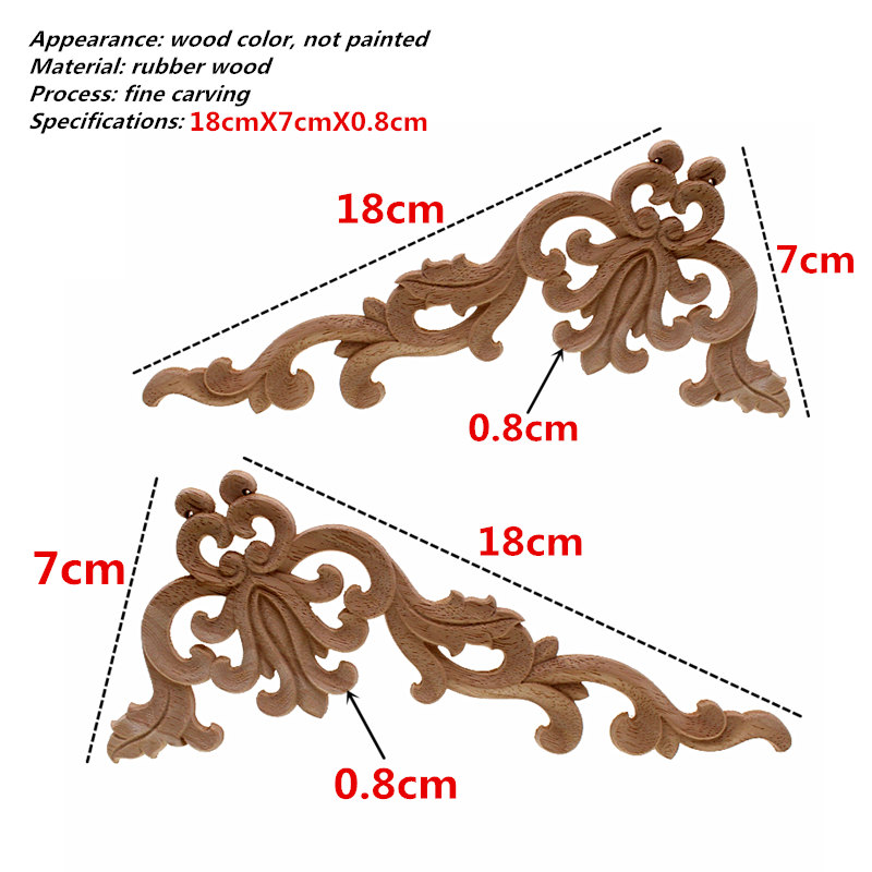 VZLX-Apliques de tallado de madera para muebles, accesorios pequeños de para el hogar, decoración de letras de madera rosa para puerta de armario de cocina y cama: Borgoña