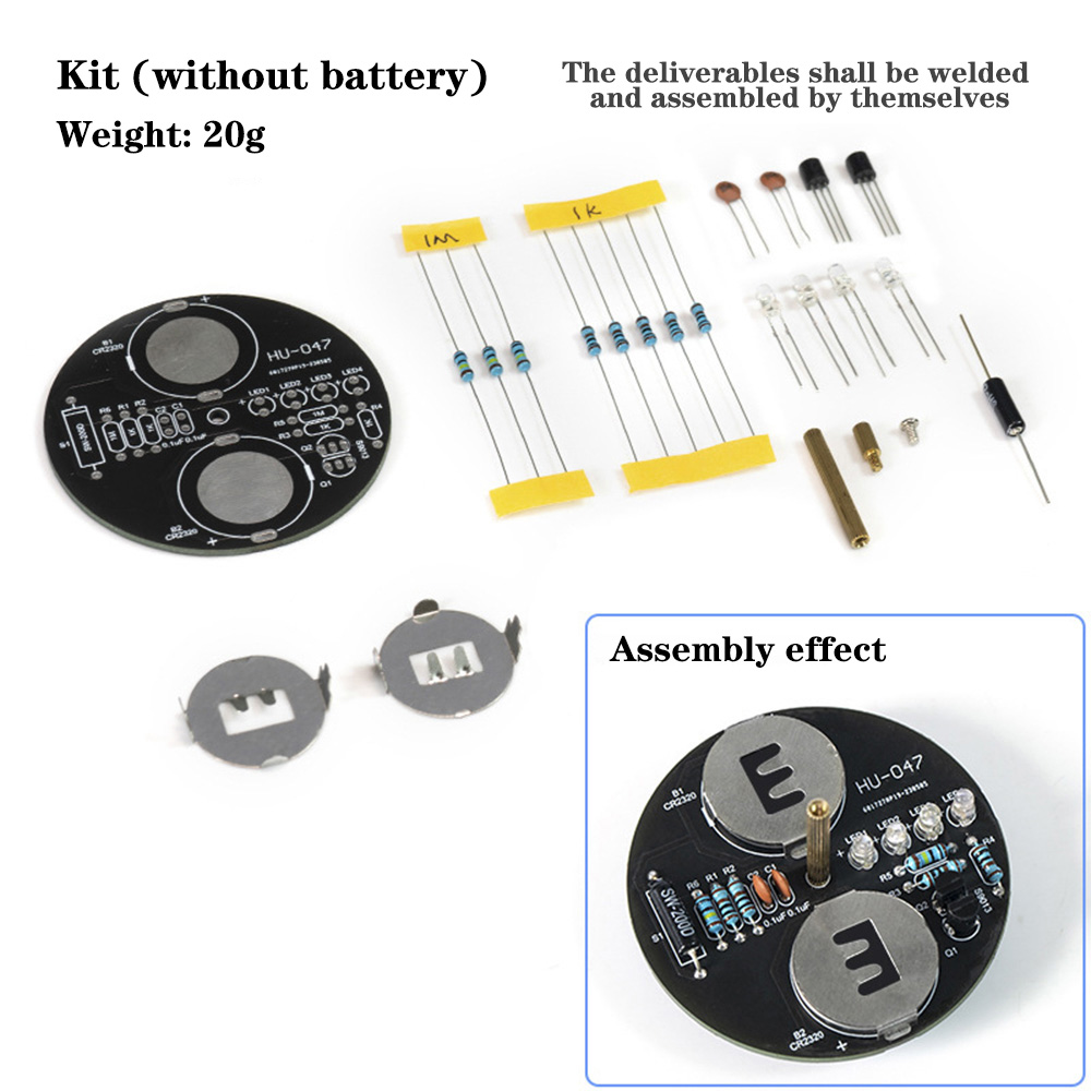 Kit de bricolaje, Kit de giroscopio giratorio Led, placa de circuito, componentes de práctica de soldadura, producción artesanal, entrenamiento de enseñanza: Caqui