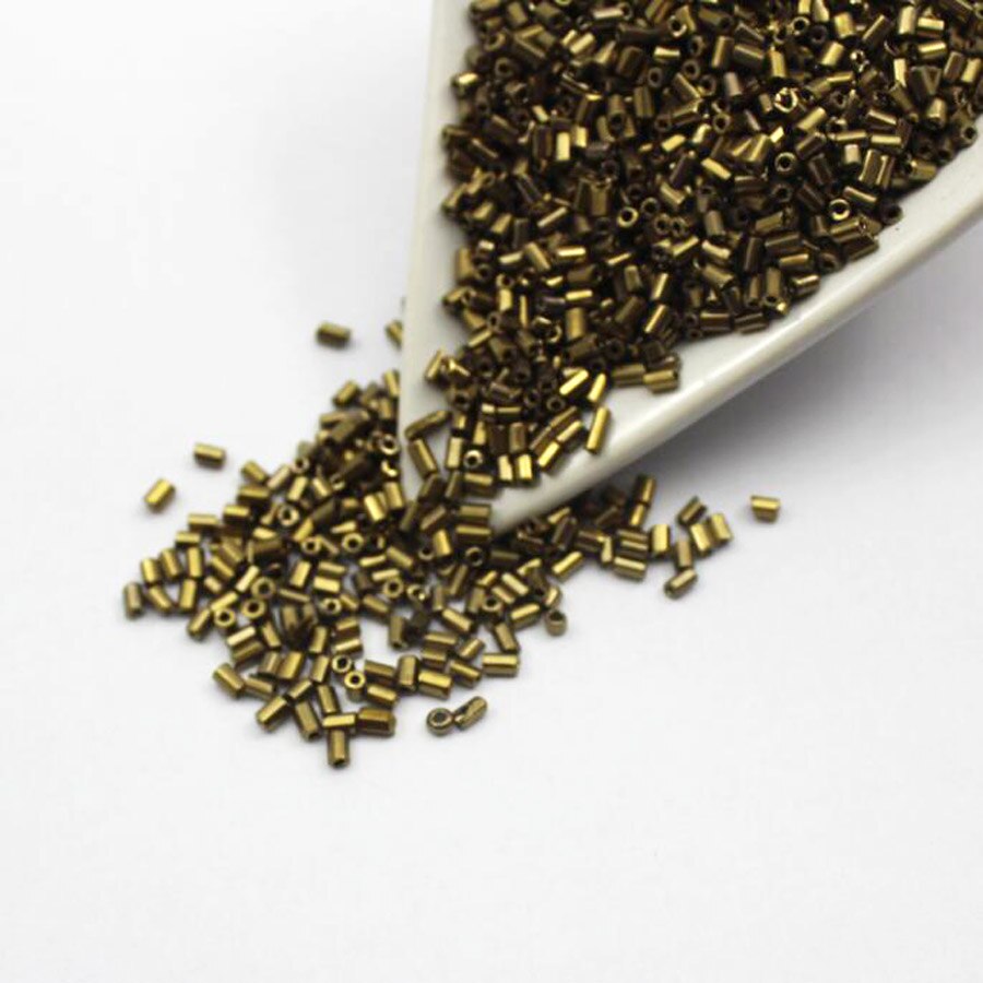 16g 1000pcs 2*3mm Metal Color Tube Garment Beads Loose Spacer Beads Cezch Glass Seed Beads Handmade Jewelry DIY Making Bead JS23: Bronze Gold JS23M2