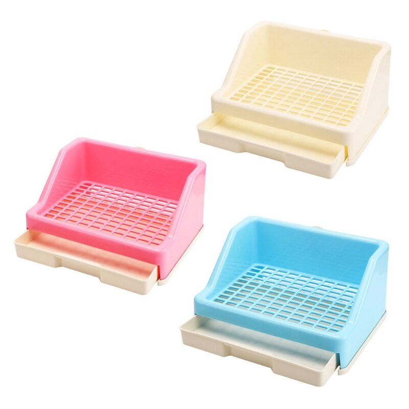 Rabbit Litter Box Drawer Litter Pan Plastic Grid Bunny Supplies Pet Waste Station for Small Animals Cage Accessories