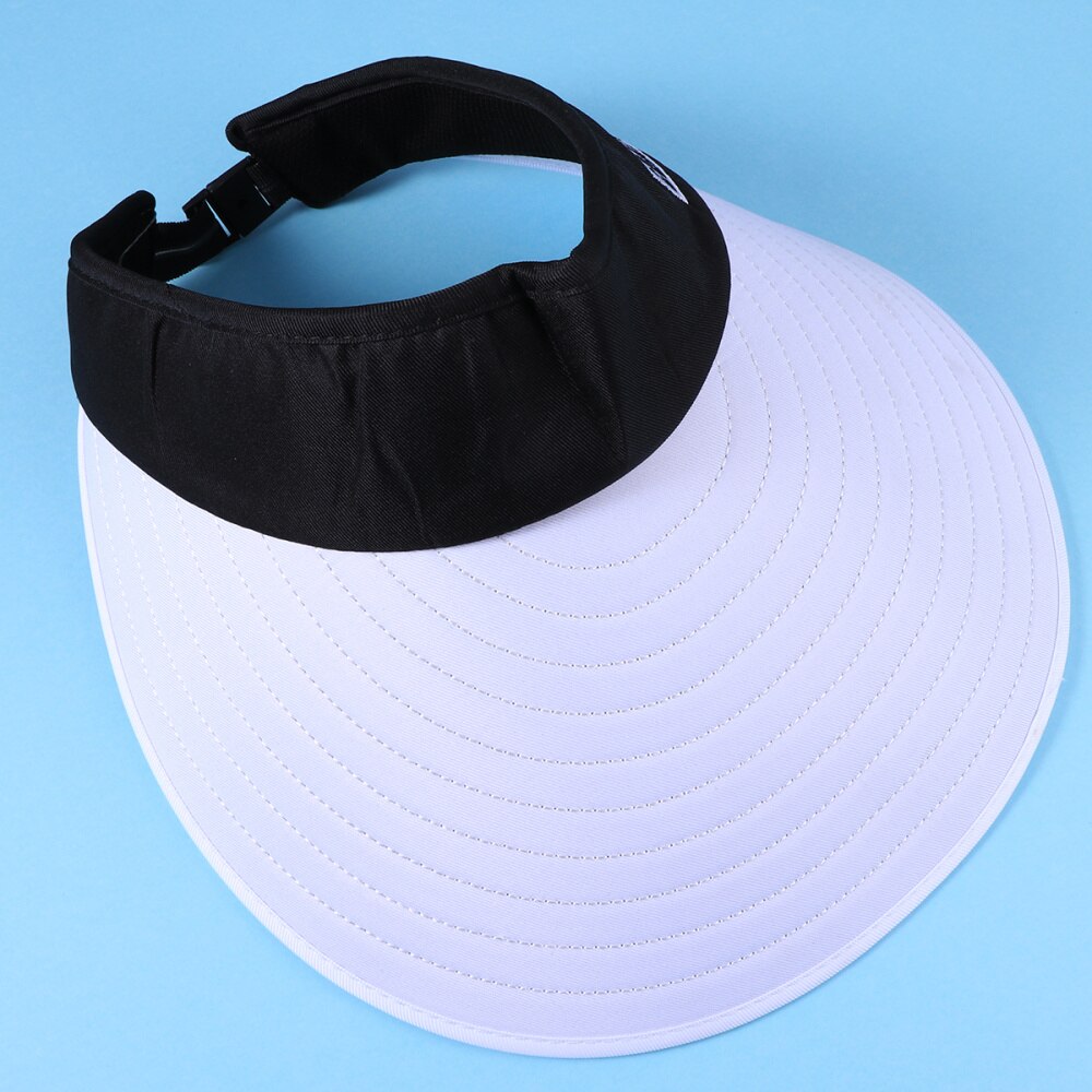 Sports Tennis Cap Summer Outdoor Cap Folding Hat All-matching Cap for Men (White Hat and Black Top): Default Title