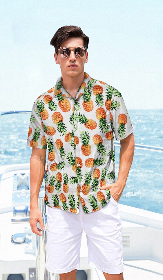 Hawaii skjorter med blomsterprint til mænd+shorts sæt kortærmede skjorter til mænd afslappet tøjsæt til mænd træningsdragt plus str.