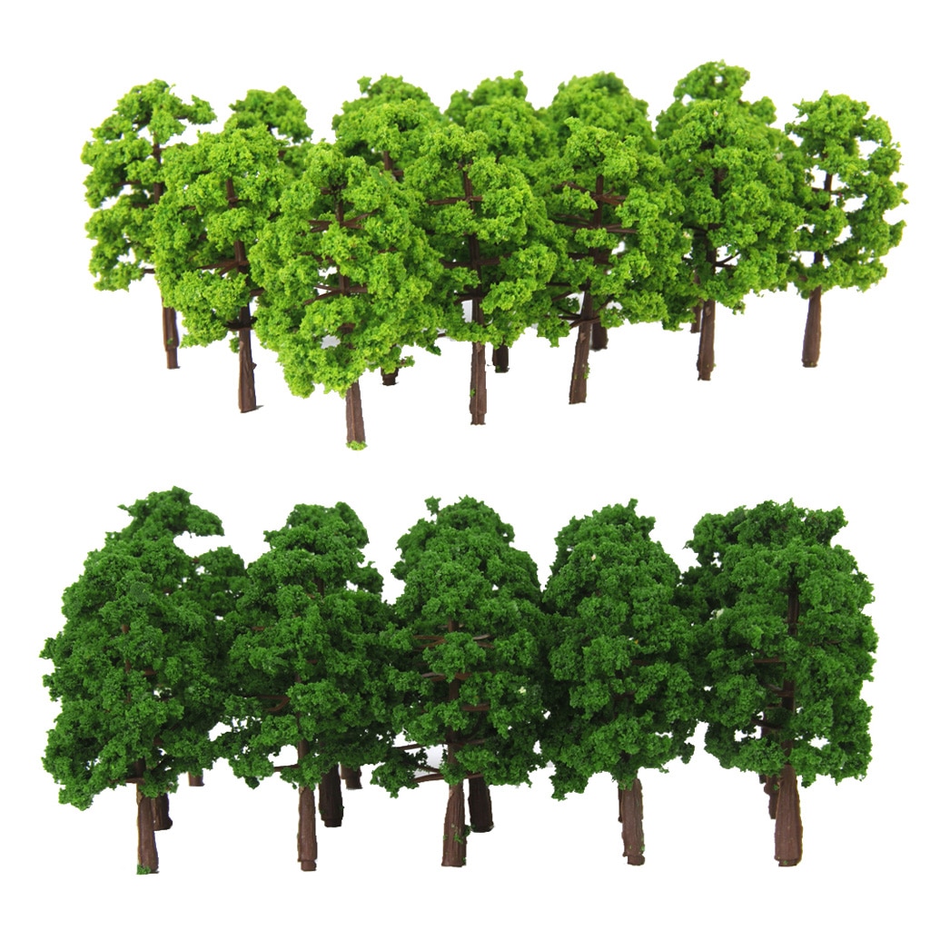 40 Pieces 8cm 1:150 N Scale Plastic Model Trees Railroad Landscape Scenery model trees to decorate building model, roadway,