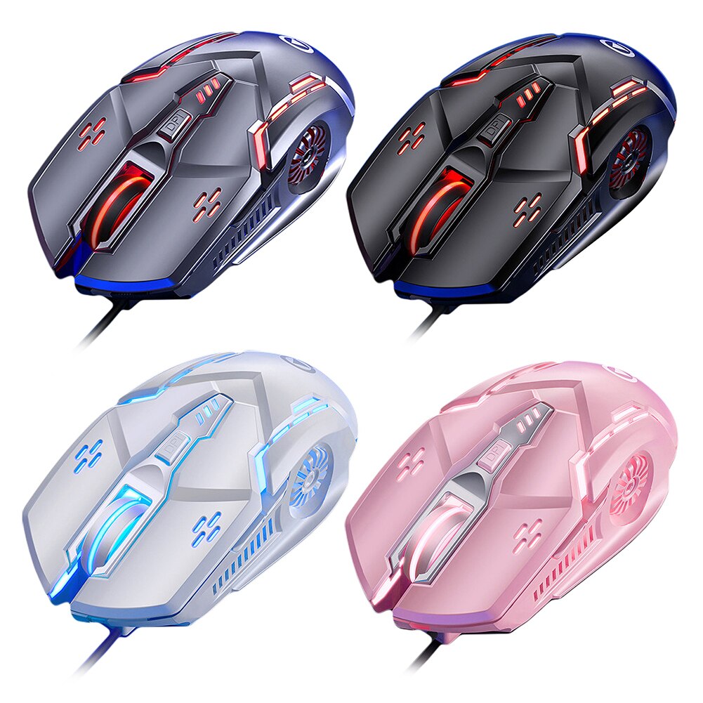 Silent/Sound USB Wired 6-Buttons 3200DPI Adjustable Light Gaming Mouse for PC Gaming Mouse USB Optical Wired Gaming Mice