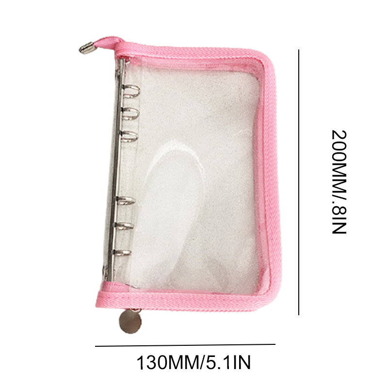 Losbladige Notebook Met Transparante Tussenlaag Draagbare Multipurpose Ritssluiting Handbook Notebook Shell Kantoor Schoolbenodigdheden