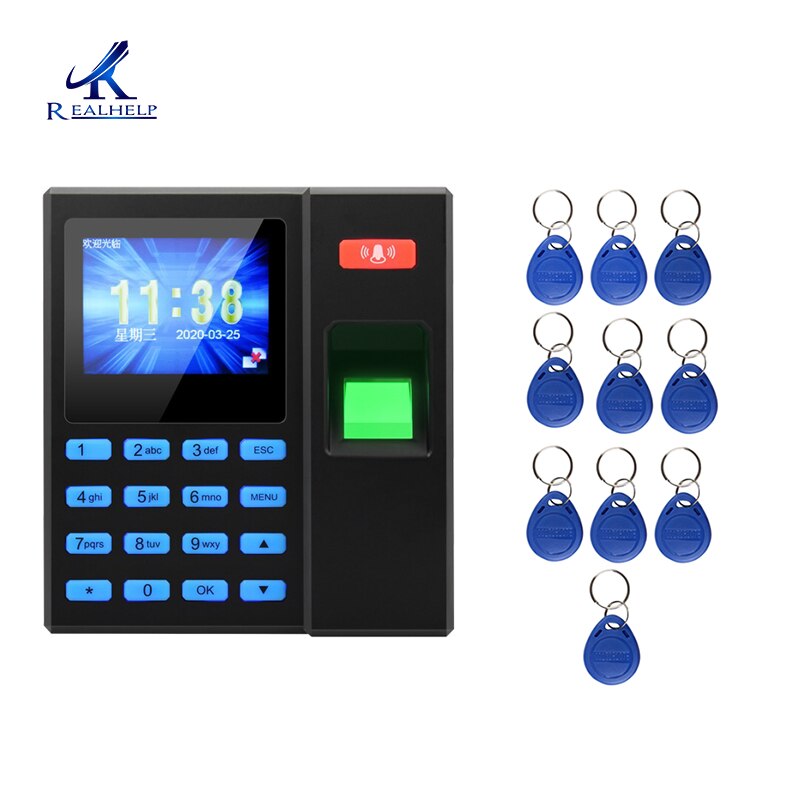 Fingerprint Entry RFID Access Control System Kit 180KG Magnetic Door Lock Keypad Office RFID Entry System 5A Power Supply: Machine 10tag