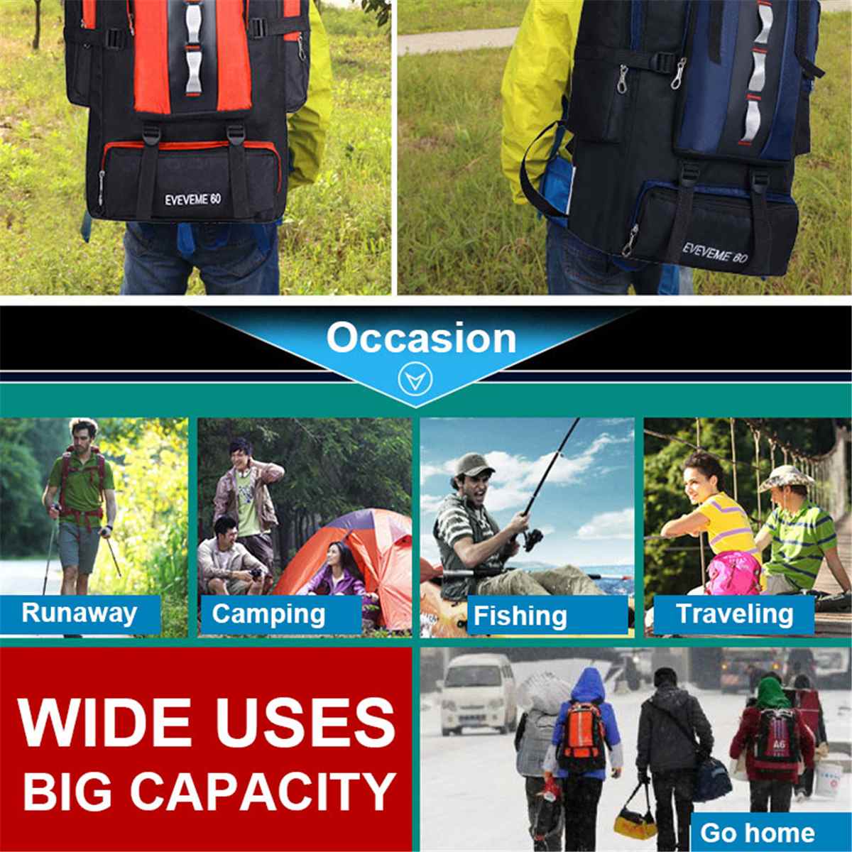 100L Waterproof Climbing Backpack Rucksack Outdoor Sports Bag Travel Backpack Camping Hiking Backpack Women Trekking Bag For Men