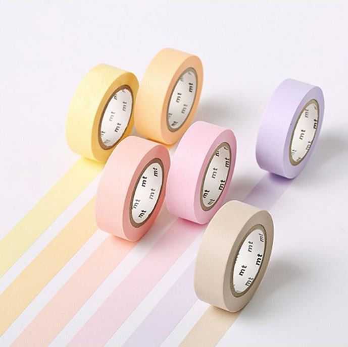 MT Masking Tape Pastel Effen Kleur Washi Tape 15mm * 10 m 12 Kleuren Japan