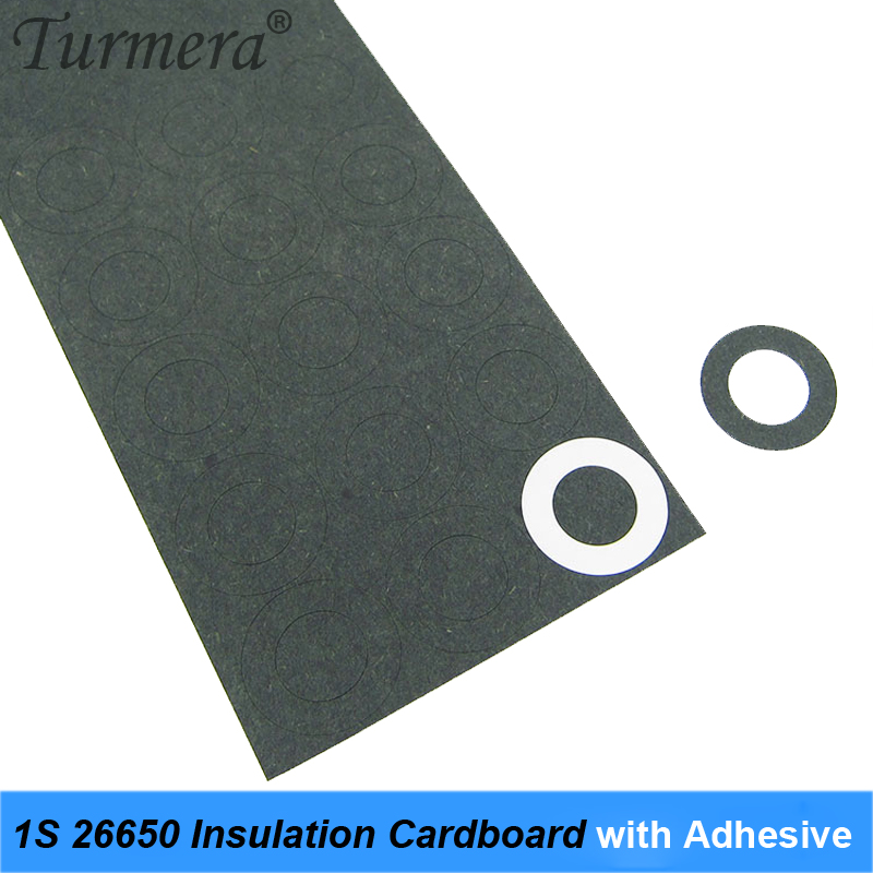 45Pieces 1S 26650 Battery Insulation cardboard with Adhesive for 26650 Battery Pack Cell Insulating Glue Patch Positive