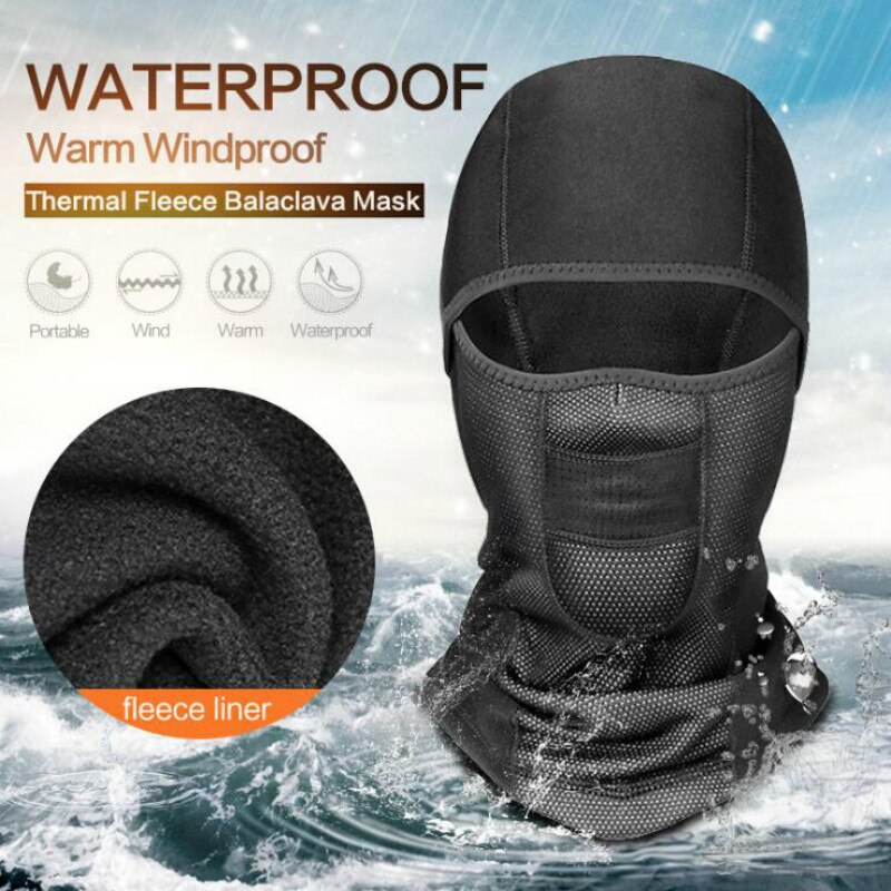 Winter Warm Fleece Motorfiets Gezichtsmasker Anti-stof Waterdicht Winddicht Full Face Cover Hoed Hals Helm Ski Masker Bivakmutsen
