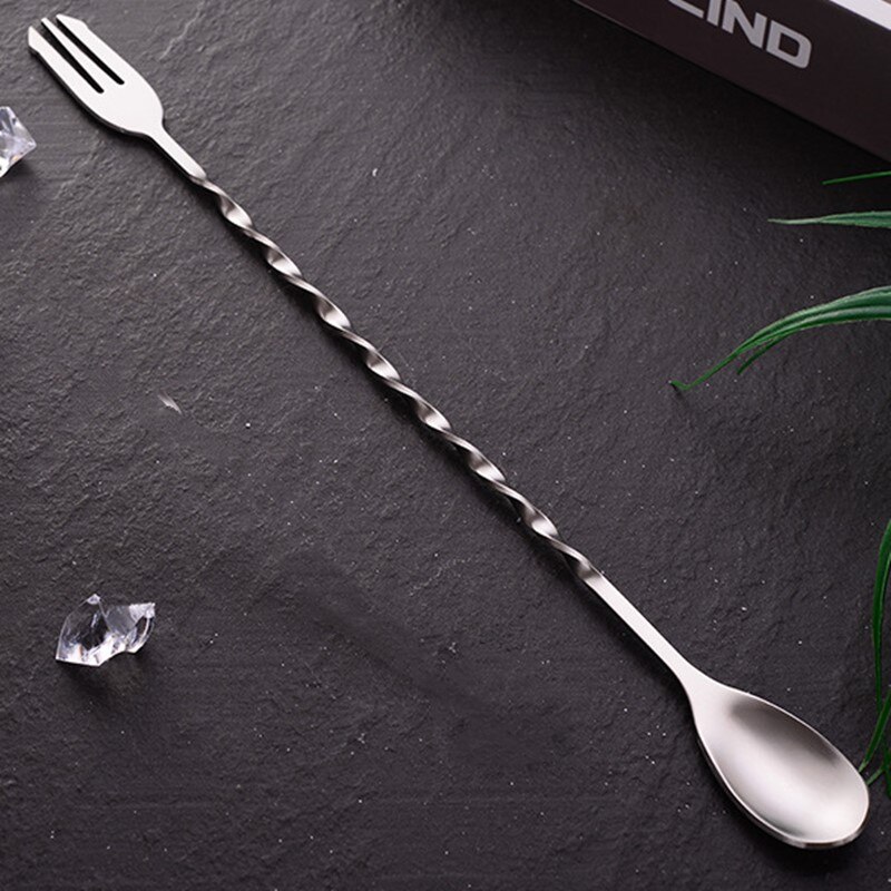 Stainless Steel Bar Spoons Cocktail Drink Mixer Muddler Stirring Mixing Stir Spoon Ladle Cocktail Shaker Spoon Bar Accessories: 32cm