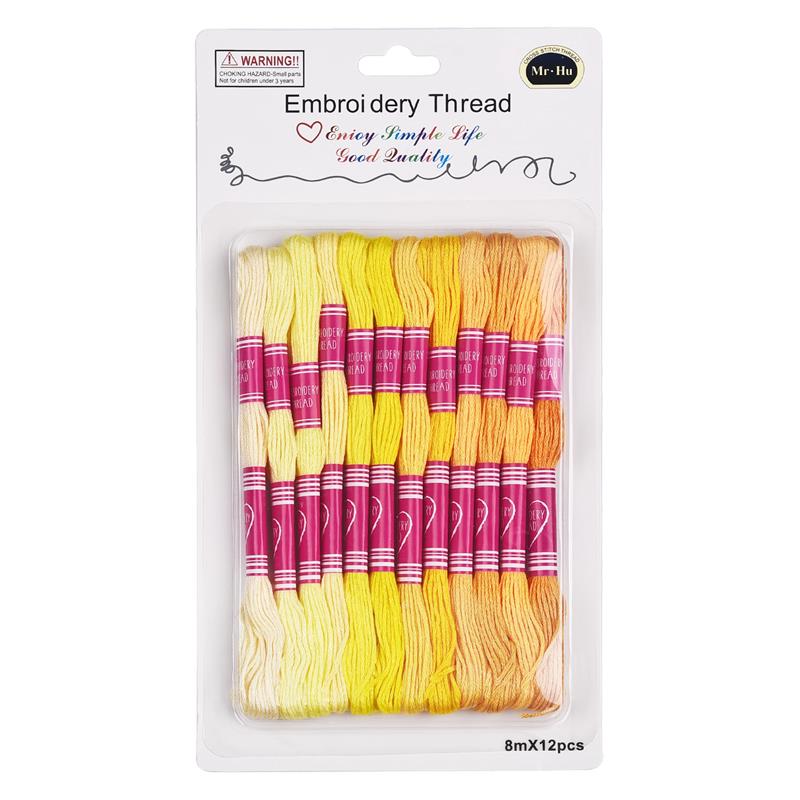 Embroidery Thread 8 Colors Gradient Set Cross Stitch Cotton Sewing Skein Embroidery Thread Floss Kit DIY Sewing Tools: 06