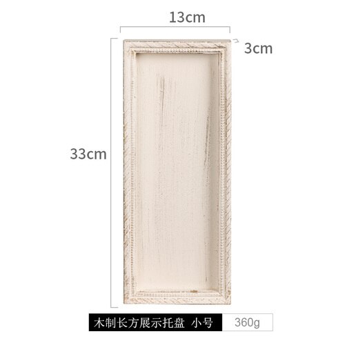 European white dessert table decoration / display stand set / wedding cake set table / wooden snack tray: 33x13x3cm