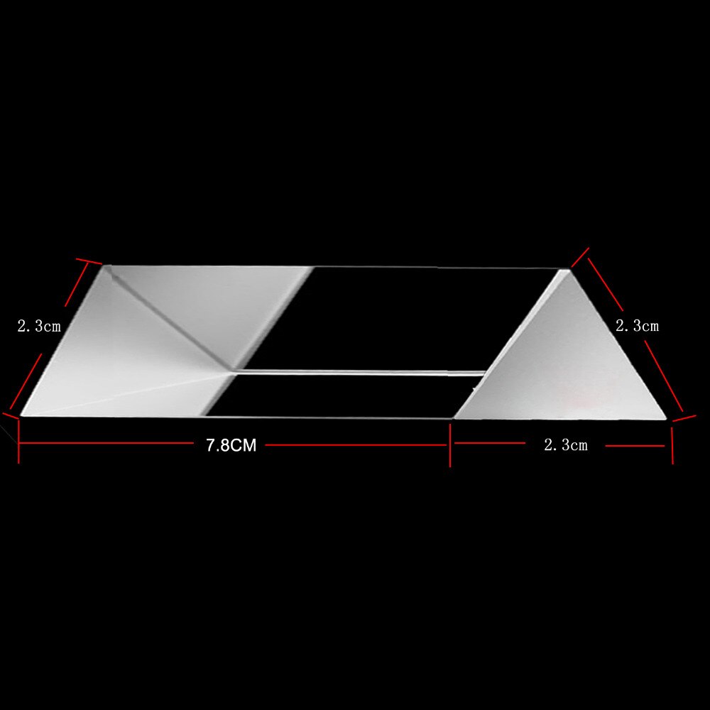 Gosear 7.8CM Optical Glass crystal Triple Triangular Prism for Physics Teaching Light Spectrum prisme prisma cristal