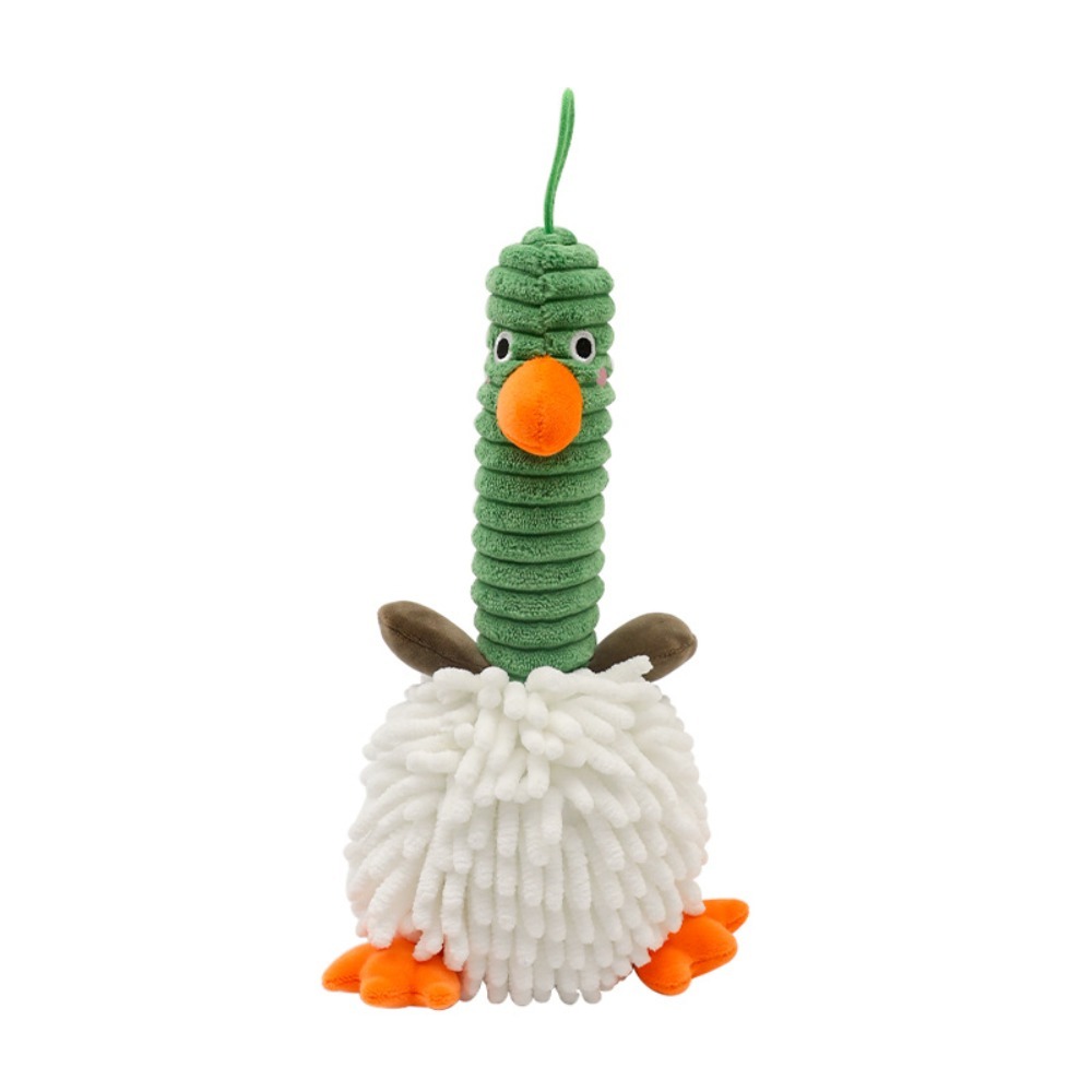 Søt tegneserie chenille håndtørkende dukke plysj myk and håndkle dekorativt tykkere rengjøringshåndkle baderom: Svart