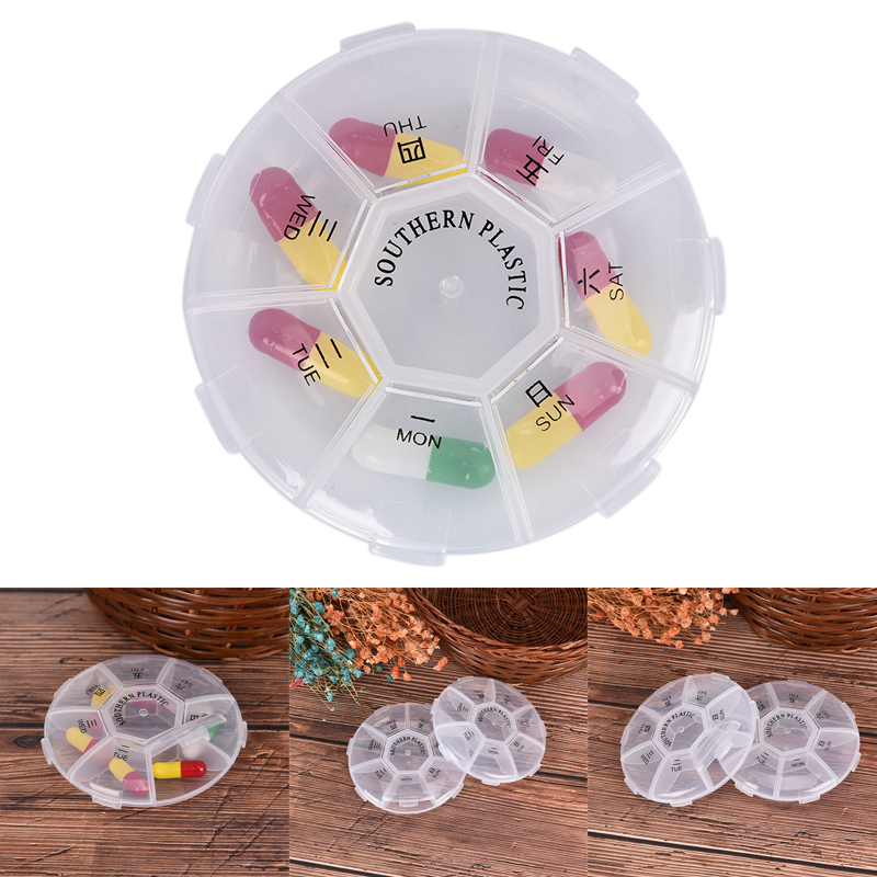 1pc 7 dagen medicijn pillendoos mini draagbare reisopslag vitamine doos soort tablet houder organizer container gevallen