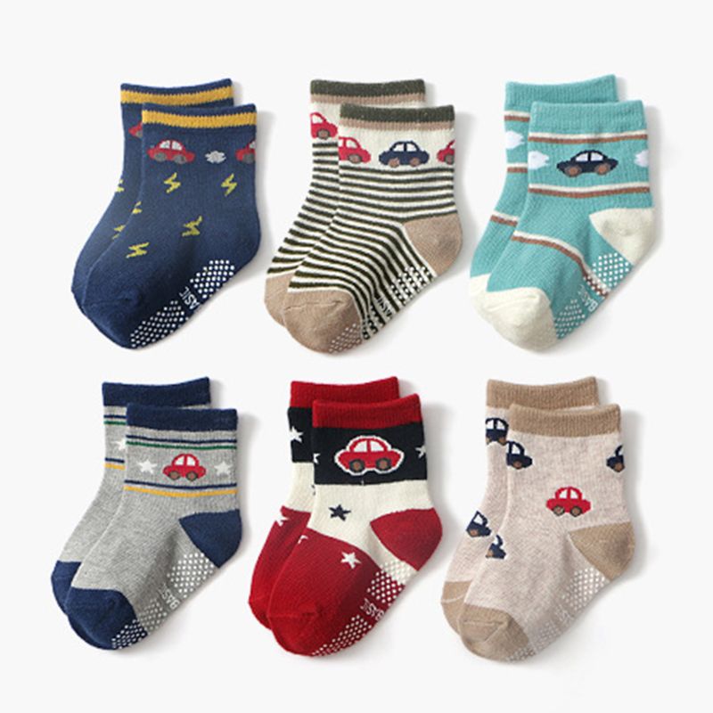 12 Pair/Set Toddler Baby Cotton Socks Comfortable Anti Slip Socks for 0-24 Months Boys Girls