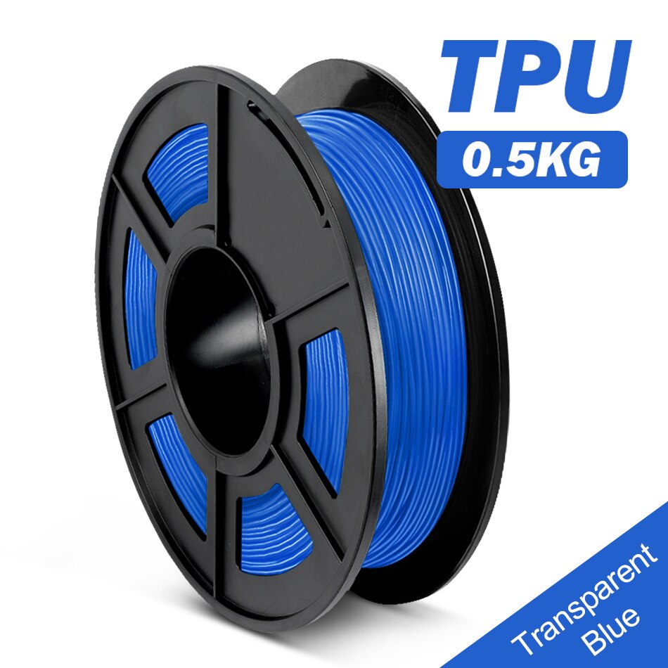 SUNLU TPU Flexible Filament 0.5KG 1.75MM TPU Filament 3D Printer Flexible 3d Printing Material: TPU-TR-Blue