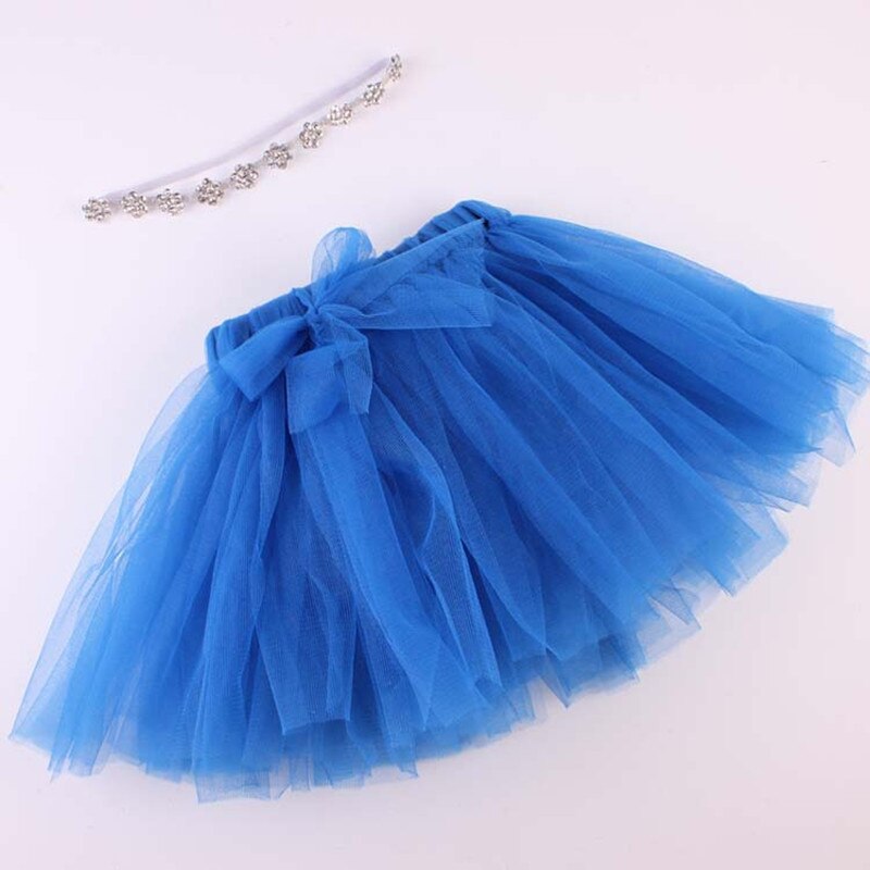 Saia tutu de princesa infantil, saia tule com strass para recém-nascidos fotografia: Azul