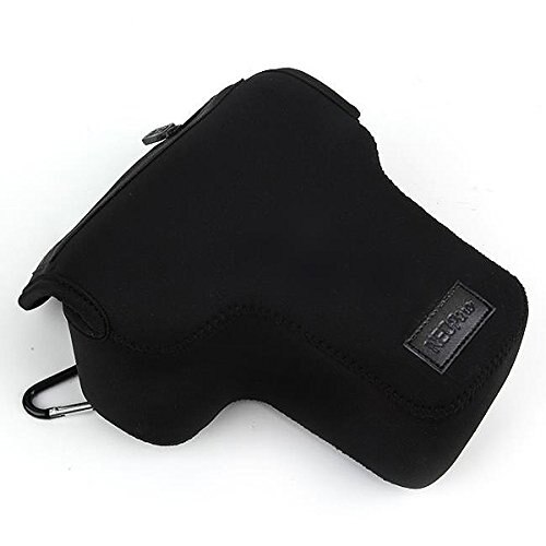 Funda de cámara suave de neopreno portátil para Canon EOS 4000D 2000D 1300D 1200D 1500D 3000D 250D 200D 100D 77D 800D SL2 18-55mm lente: Black