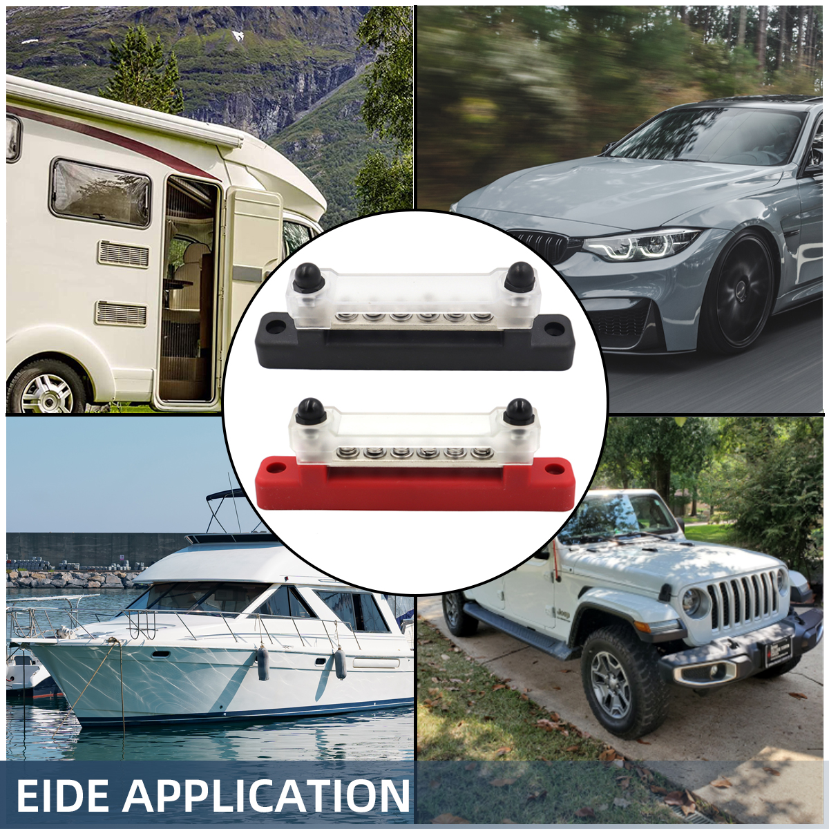 Barre omnibus M6 12V, bloc de Distribution d'énergie 1/4 pouces, bornier électrique 150A, barre omnibus pour camion bateau voiture camping-car RV