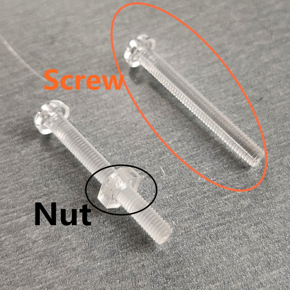 Round Head M3 M4 Plastic Clear Screw Fastener Blind Nut Bolt Cross Type PC Acrylic Material Easy to Handle Install 200pcs