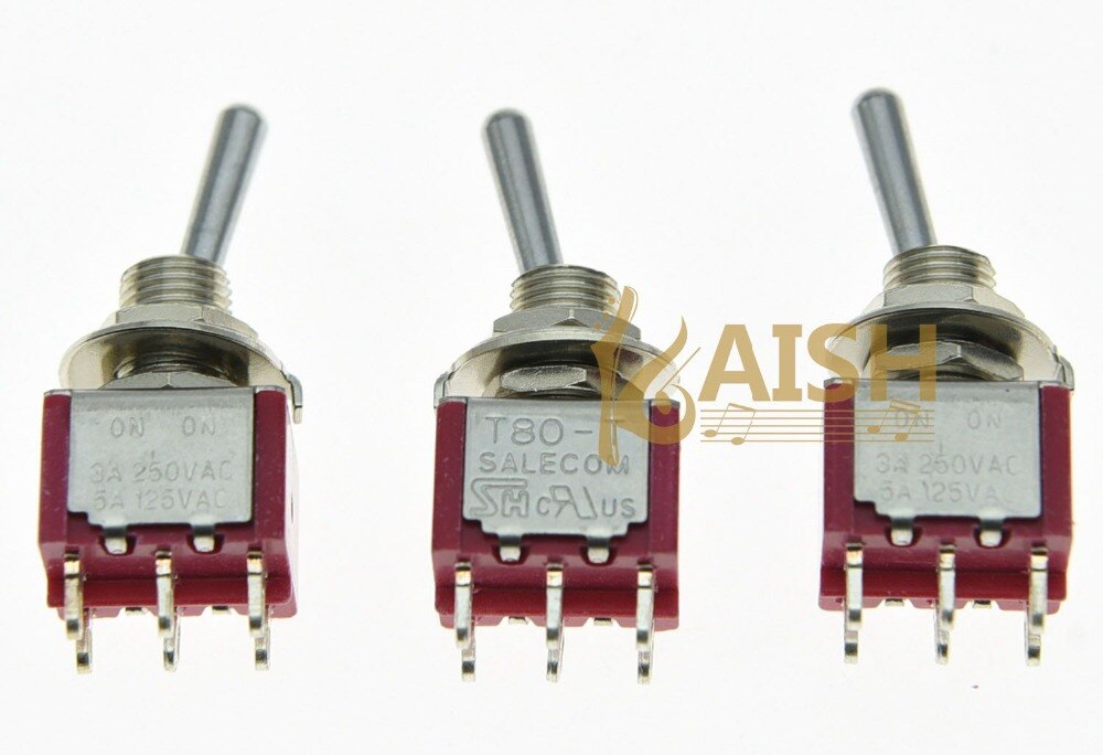 KAISH 3x DPDT 6 Pin 2 Way ON ON Guitar Mini Toggle Switch SALECOM Car/Boat Switches