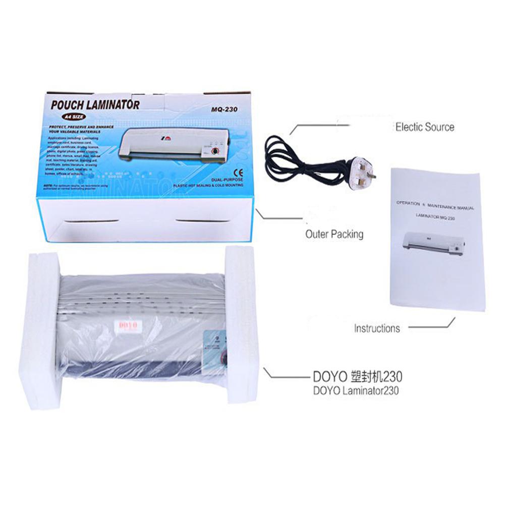 BEESCLOVER Cold / Plastic Sealing Machine Laminator A4 Photo Plastic Machine Office Film Press File Laminating Machine r20