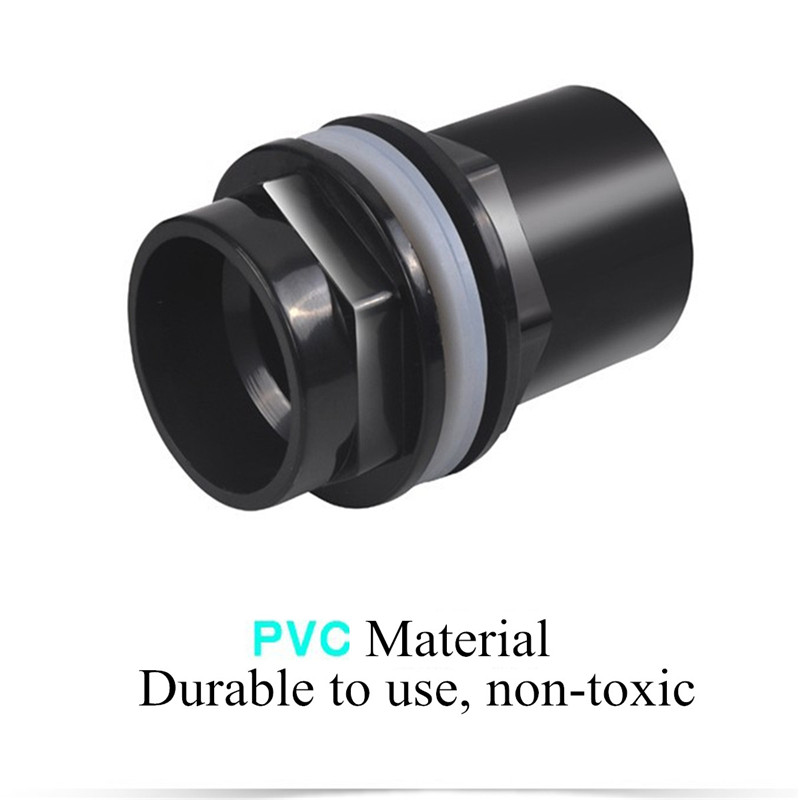 20/25/32/40/50Mm Black Aquarium Connector Pvc Waterdicht Pijp Butt Aquarium Straight fitting Joint Aquarium Gereedschap Accessoire