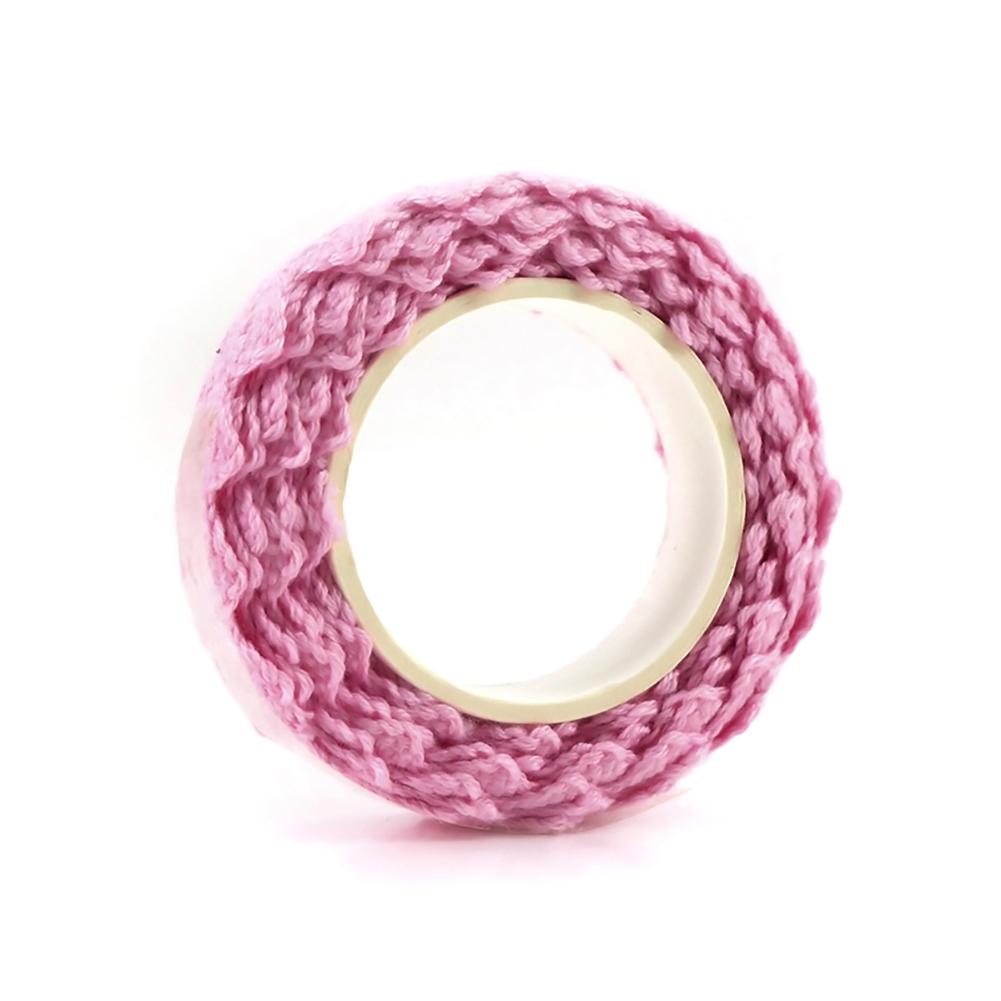 Cinta de tela de encaje adhesiva, cinta con encaje de algodón para decoración artesanal, cintas adhesivas de papelería, , vacaciones, 2,5 M: Pink