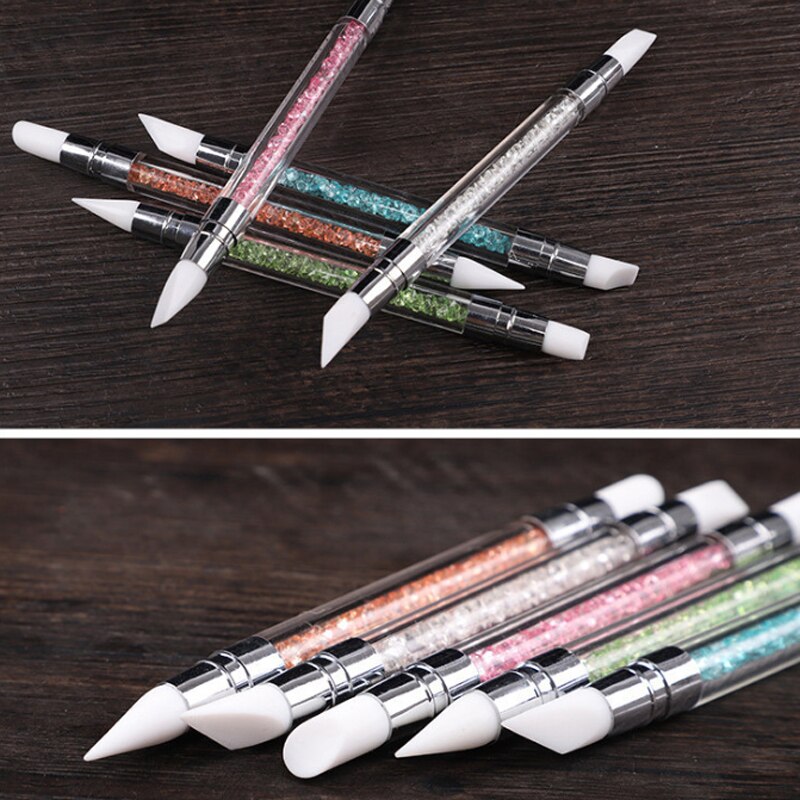 Stylo à points pour vernis Gel UV, 5 pièces, pour Nail Art, strass