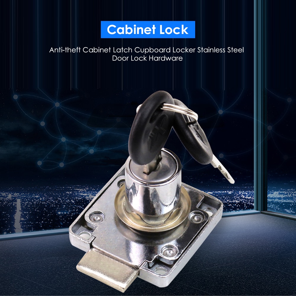 Stainless Steel Cabinet Drawer Door Lock Mailbox Double Open Anti-theft Locker for Household Door Locking Ornament
