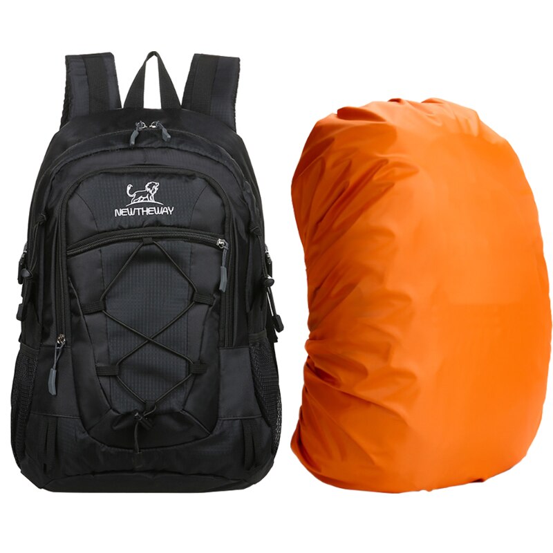Day Trip Short Distance Cycling Backpack Mountaineering Shoulders Bag Camping Travelling Knapsack Climbing Hiking Rucksack: Black and cover