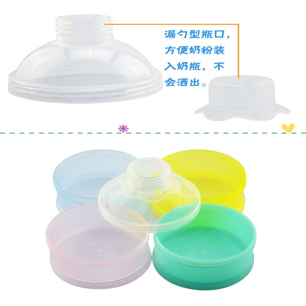 1Set Portable Baby Milk Powder Formula Dispenser Food Container 4 Cells Grid Box Independent Compartments Rotate Openings Bottle