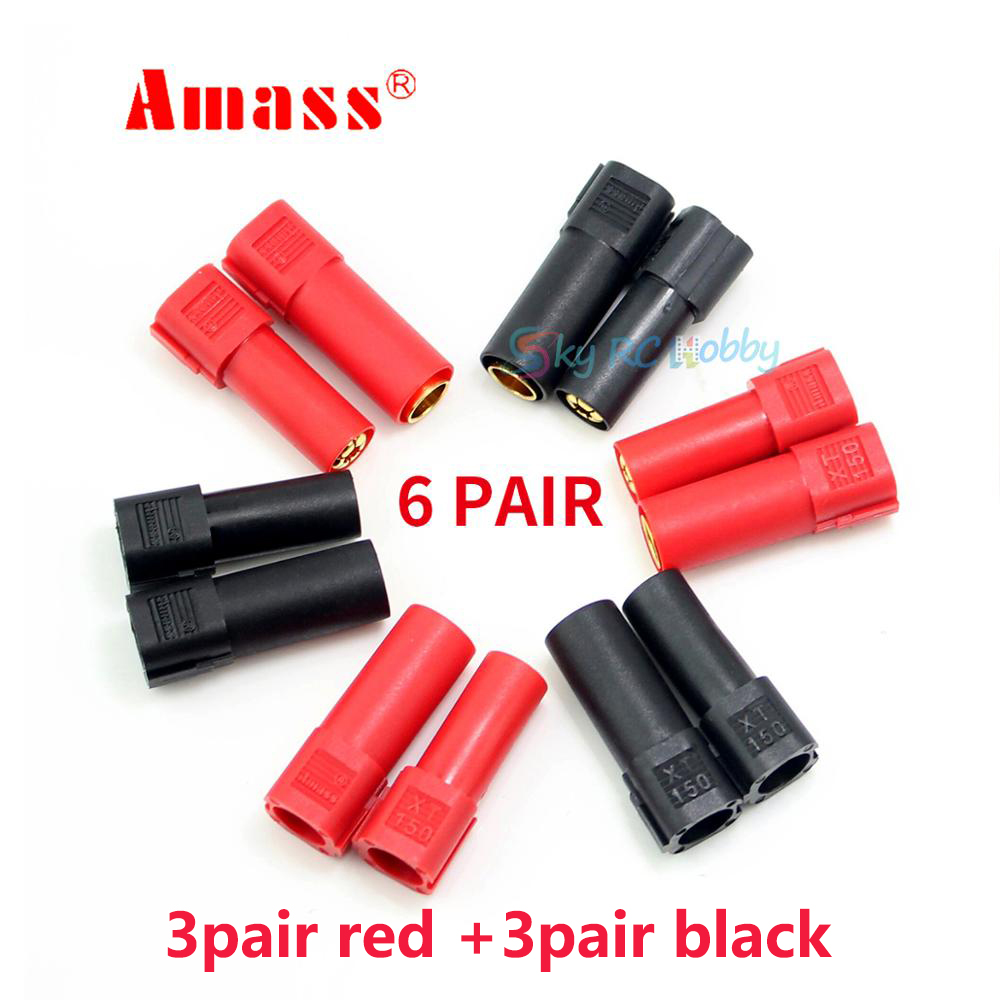 6Pairs 10Pairs Vergaren XT150 6Mm Bullet Connector Adapter Plug Set Man Vrouw 130 Hoge Nominale Ampère Voor rc Lipo Batterij: 6 pair XT150