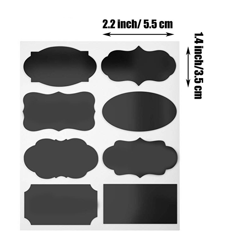 250Pcs 5.5X3.5Cm Uitwisbare Schoolbord Sticker Waterdicht Keuken Potten Organizer Labels Pvc Uitwisbare Krijtbord Sticker