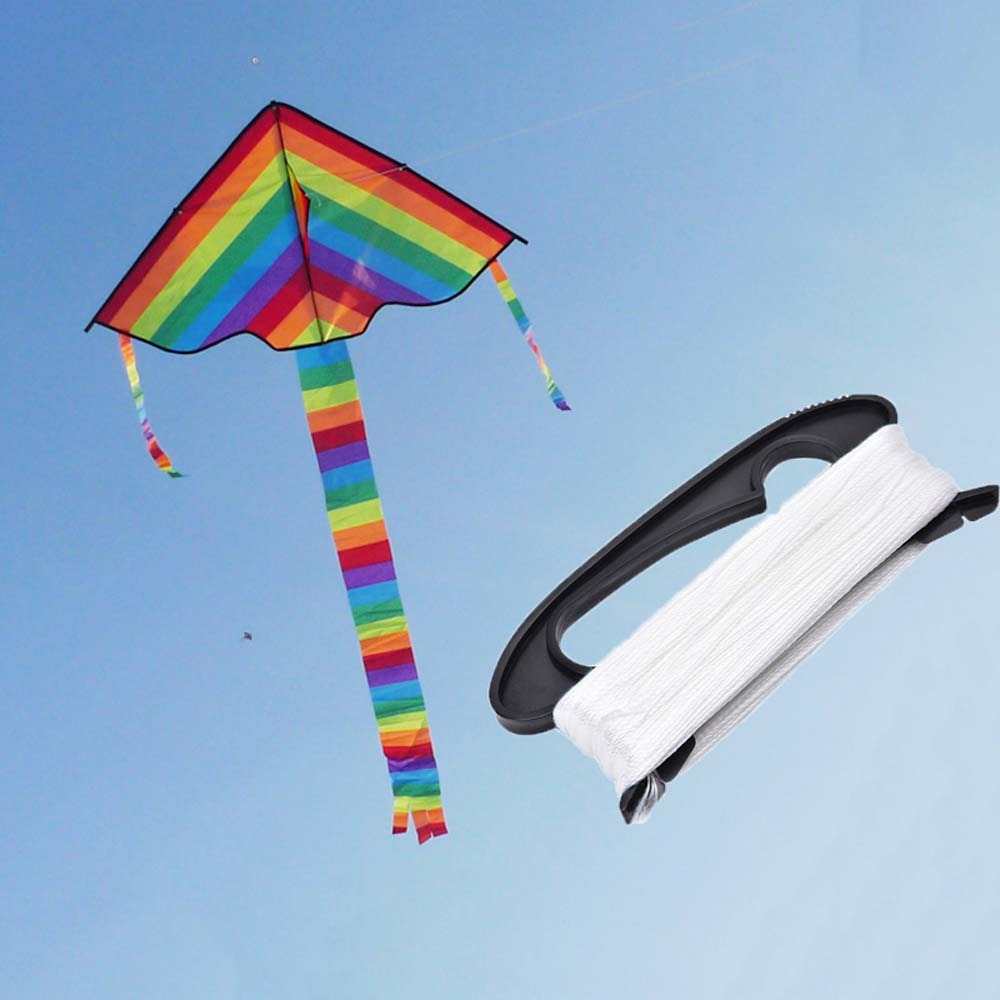 Zwart Kite Draad Winder Met 100 Meter Flying Kite Lijn D Vorm Plastic Kite Lijn Boord Vliegeren Lijn Outdoor speelgoed