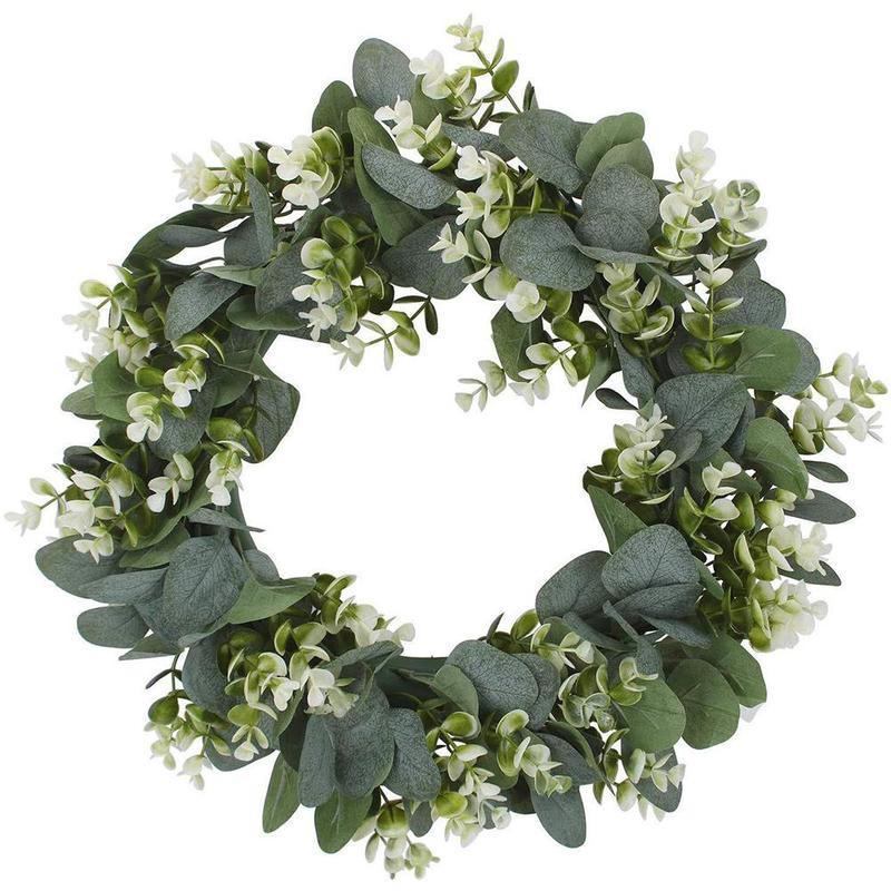 Kunstige kranse silke pæon blomster simulering krans rotting krans xmas bryllup indretning til dør kranse silke pæon blomster: F