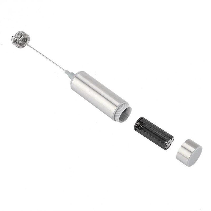 Stainless Steel Handheld Electric Milk Frothers 3-Spring Whisk Head Milk Frother With Base Cleaning Brush