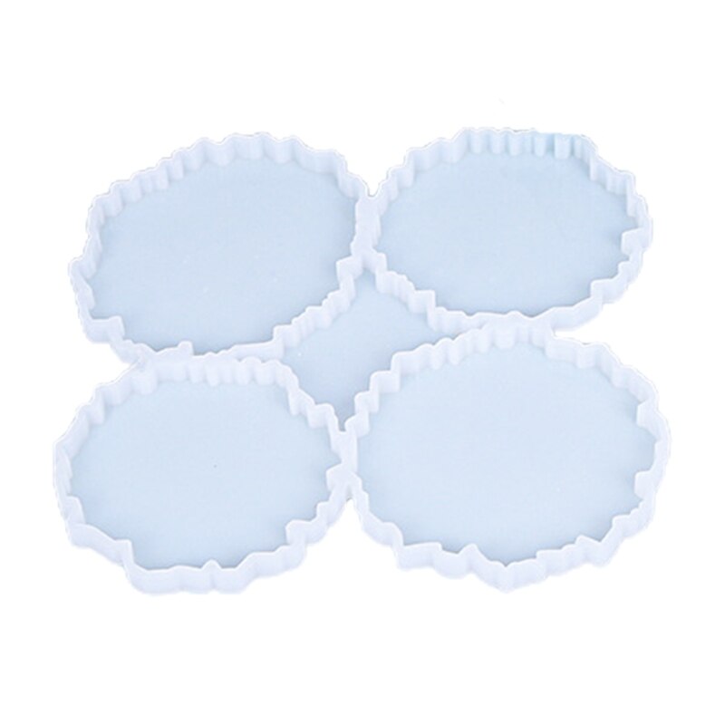 Bandeja de resina epoxi de cristal 4 en 1 para posavasos, moldes de resina de geoda de ágata, accesorios para la fabricación de posavasos, decoración para el hogar y la Oficina
