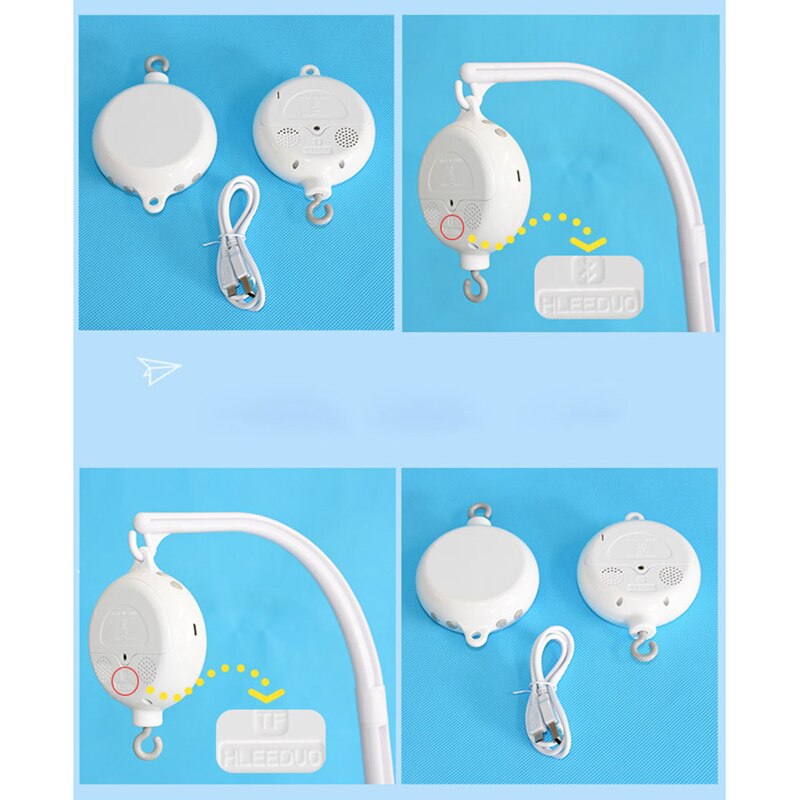 Bluetooth Baby Toys Newborn Bell Music box Crib Mobile Educational Toys Rattles Bracket Set Baby Toys 0-12 months