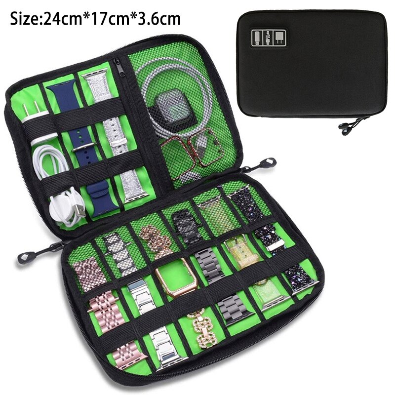8- pocket storage bag for samsung galaxy watch 4, apple watch 7, huawei watch strap, travel dustproof bag, portable watch band case